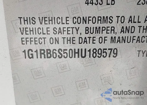 2017 Chevrolet Volt Premier из США, поврежденный, VIN 1G1RB6S50HU189579